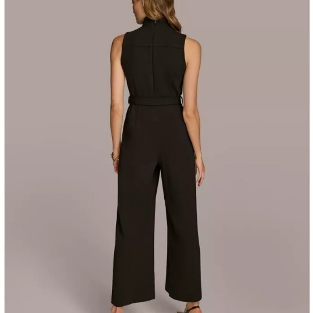 Donna Karan New York Mock-Neck Belted Jumpsuit – Black – Size 4 – NWT - Picture 7 of 8